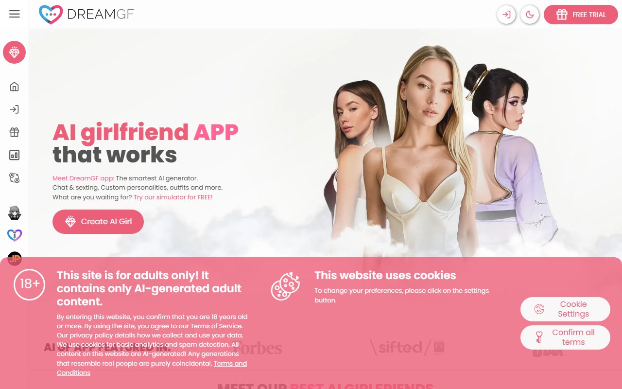 Aperçu de DreamGF — générateur d'images IA petite amie